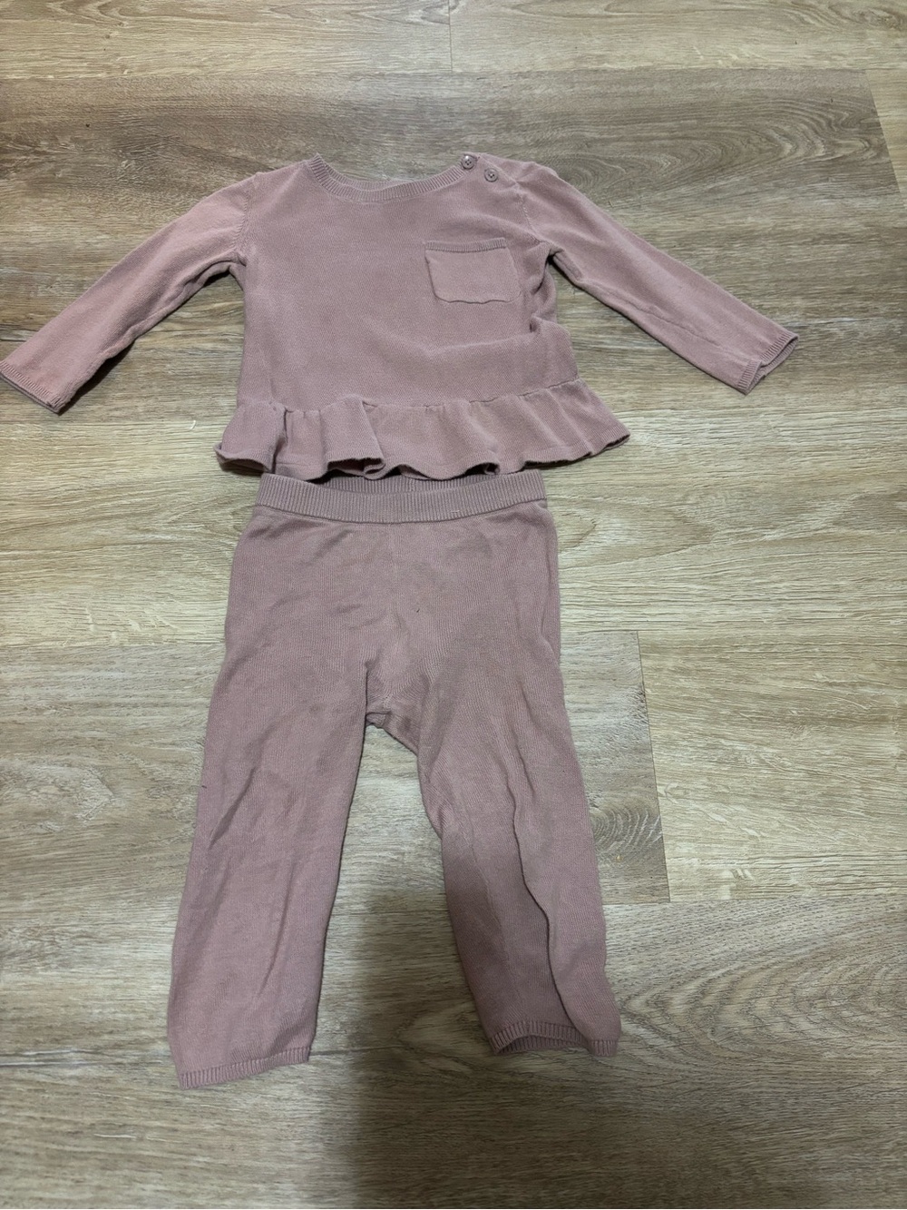 Little planet organic Knit Two-Piece 12 month old Set with Peplum Top